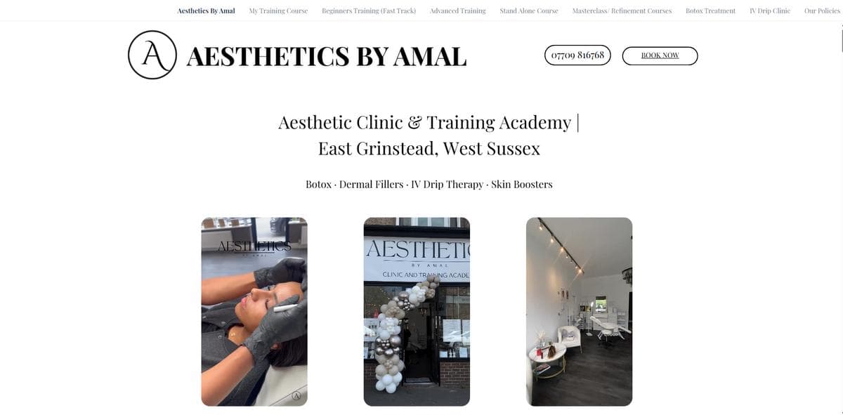 Aesthetics By Amal website preview