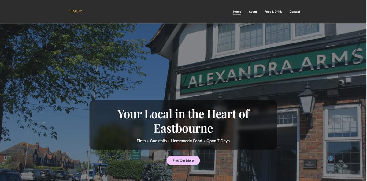 Alexandra Arms website preview