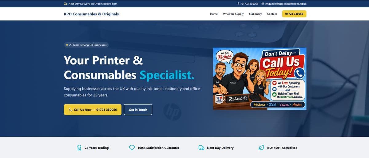 KPD Consumables & Originals website preview