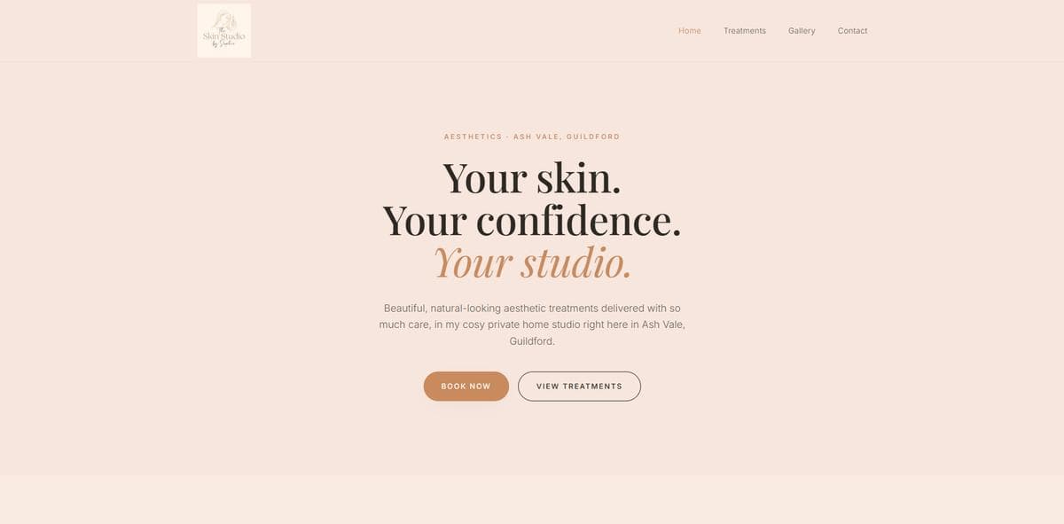 The Skin Studio by Sophie website preview